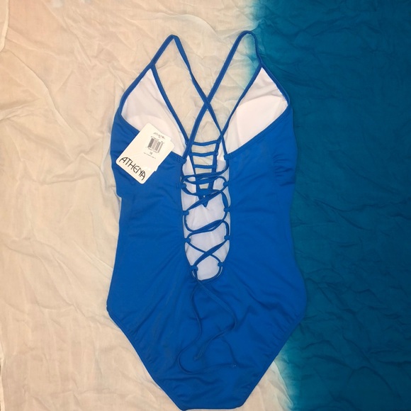 Blue lace up back bathing suit - NWT - size 10 - Picture 2 of 4